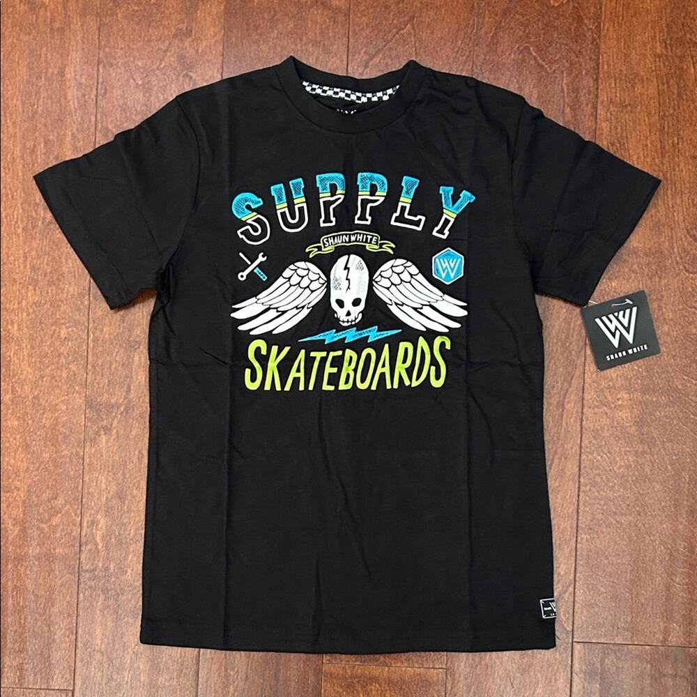 Shaun White Black Graphic Skater T-shirt, Size Medium 8/10, NWT